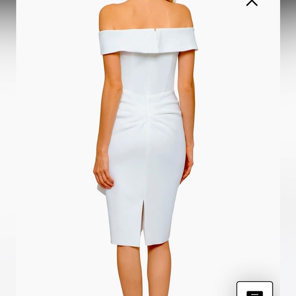 Ruffle Off the Shoulder Scuba Dress
Xscape /Evenings /Cocktail White/ Off/White - Picture 3 of 10